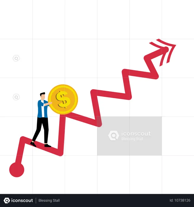 경제 침체에 직면한 사업가  일러스트레이션