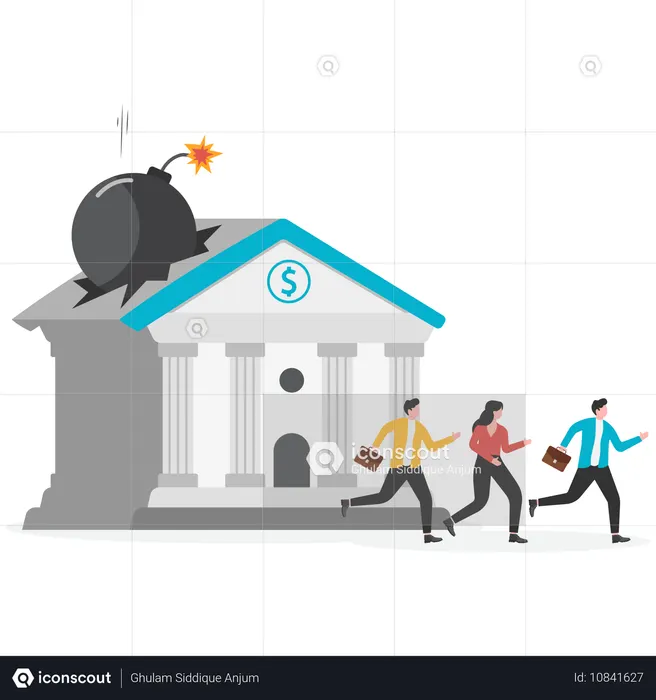 재정 위기에 직면한 사업가  일러스트레이션