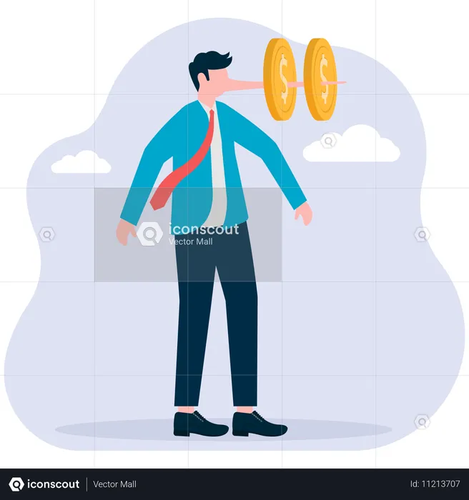 Businessman facing Financial Fraud  Illustration