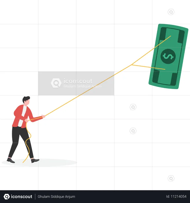 Businessman facing financial freedom  Illustration