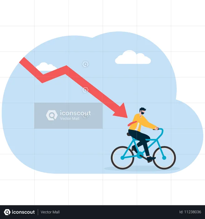 Businessman facing investment crisis  Illustration