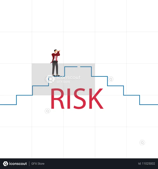 Businessman facing investment risk  Illustration