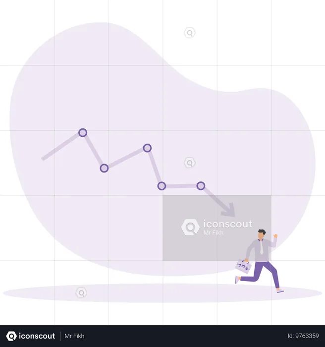 Businessman facing market crisis  Illustration