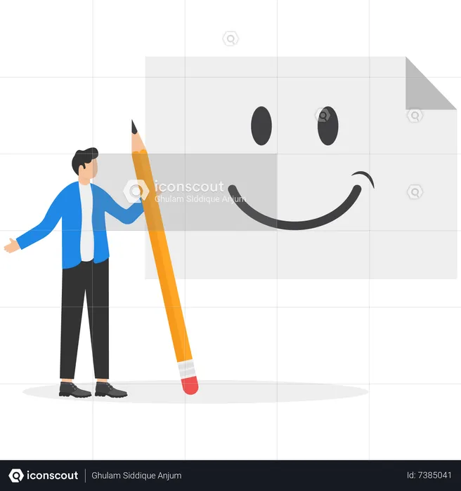 Businessman feeling happy  Illustration