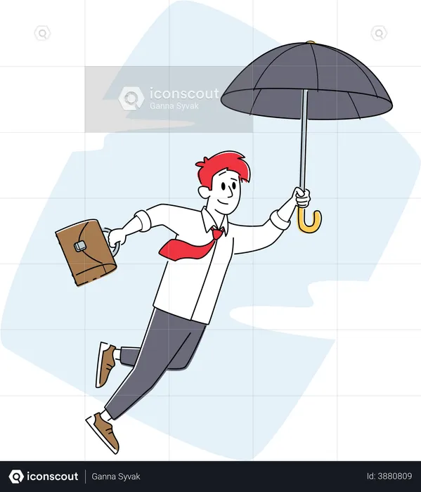 Businessman feeling happy by business insurance  Illustration