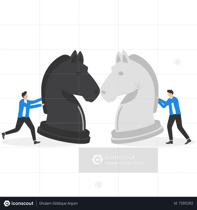 Businessman fighting with strategy  Illustration