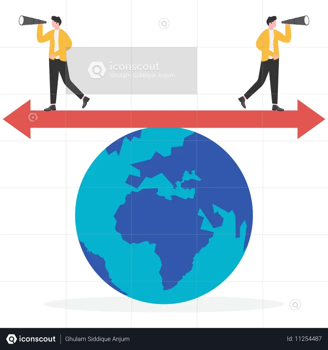 Businessman find business direction  Illustration