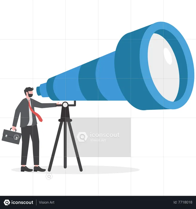 Businessman find investment information  Illustration