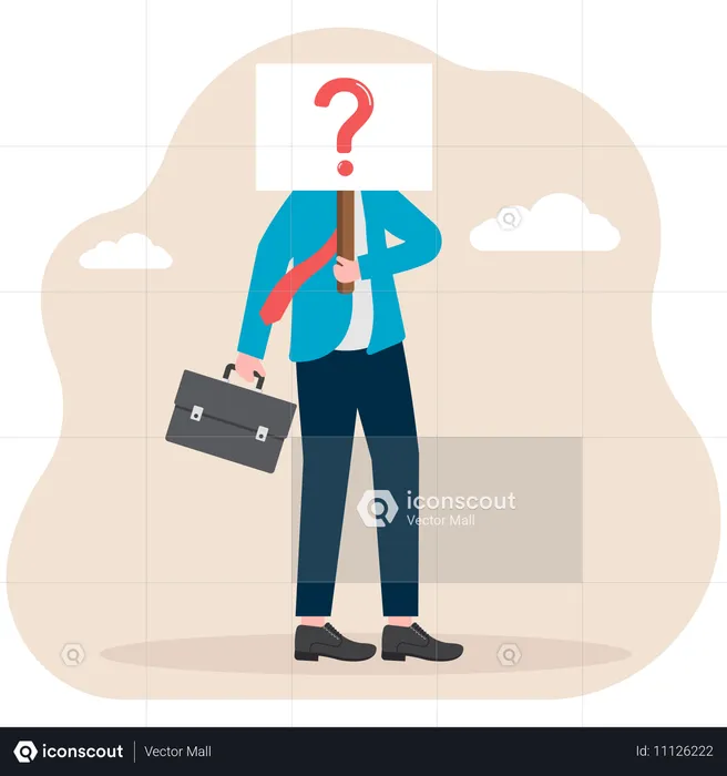 Businessman finding answer to question  Illustration