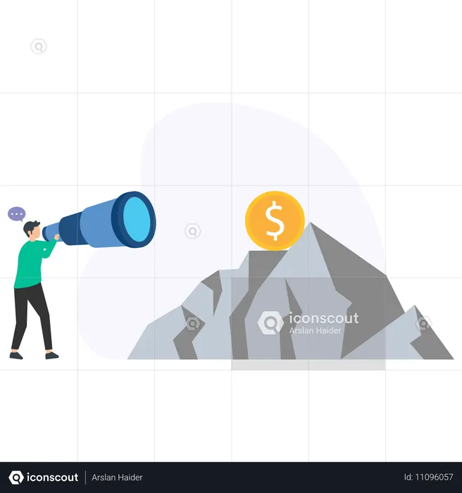 Businessman finding business budget  Illustration