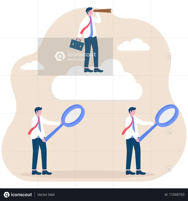 Businessman finding business opportunity  Illustration