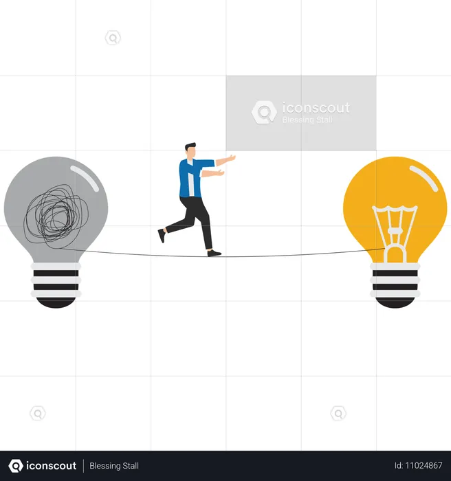 Businessman finding business solution  Illustration