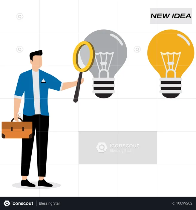 Businessman finding business solution  Illustration