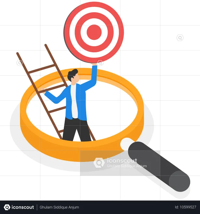 Businessman finding business target  Illustration