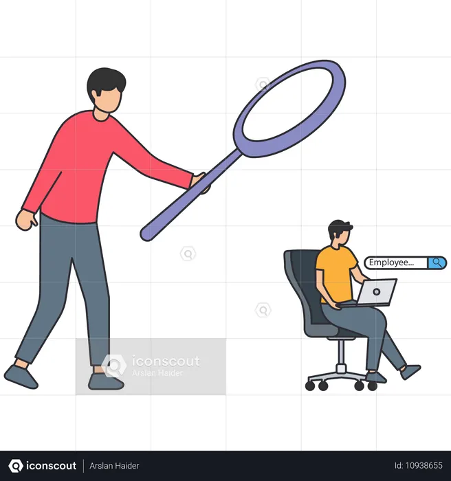 Businessman finding fresh candidate  Illustration