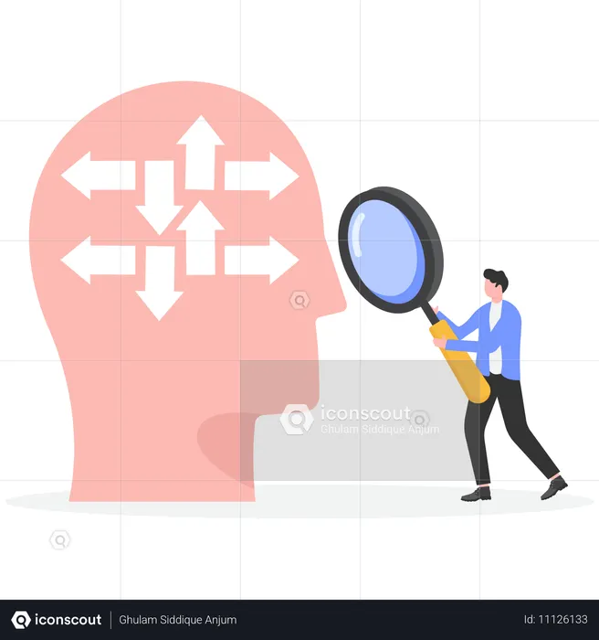 목표 달성을 위한 새로운 방법을 찾는 사업가  일러스트레이션