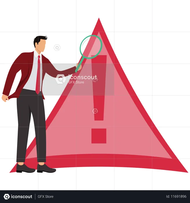 Businessman finding root cause analysis  Illustration