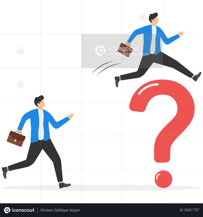 Businessman finding solution to solve business problem  Illustration