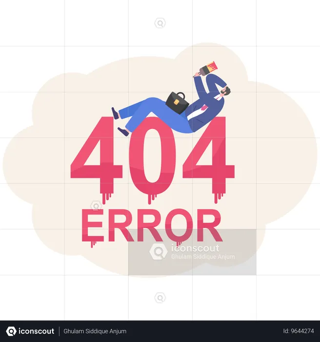 Businessman finds 404 error  Illustration