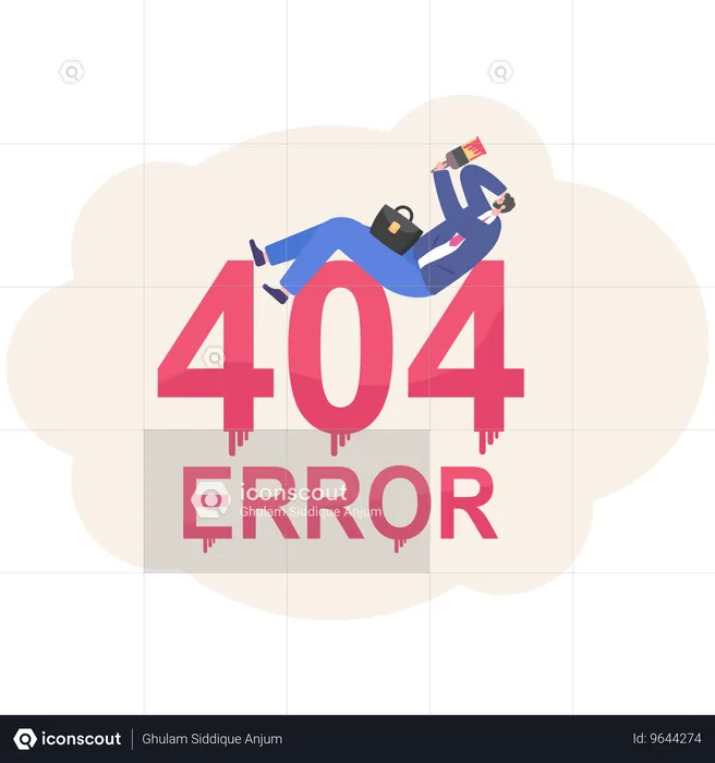 Businessman finds 404 error  Illustration