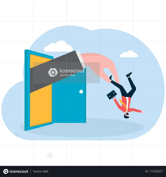 Businessman firing business employee  Illustration