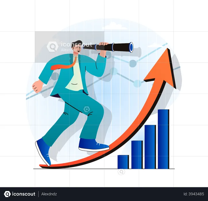 Businessman focus on business growth  Illustration