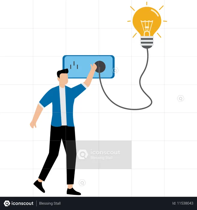 Businessman generate business idea  Illustration