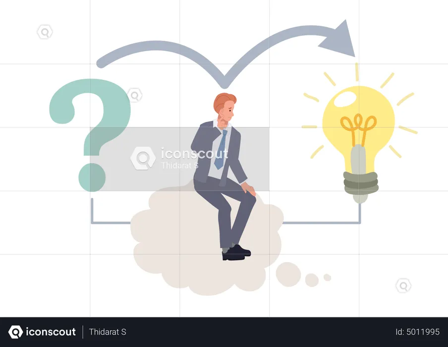 Businessman generate idea from curiosity  Illustration