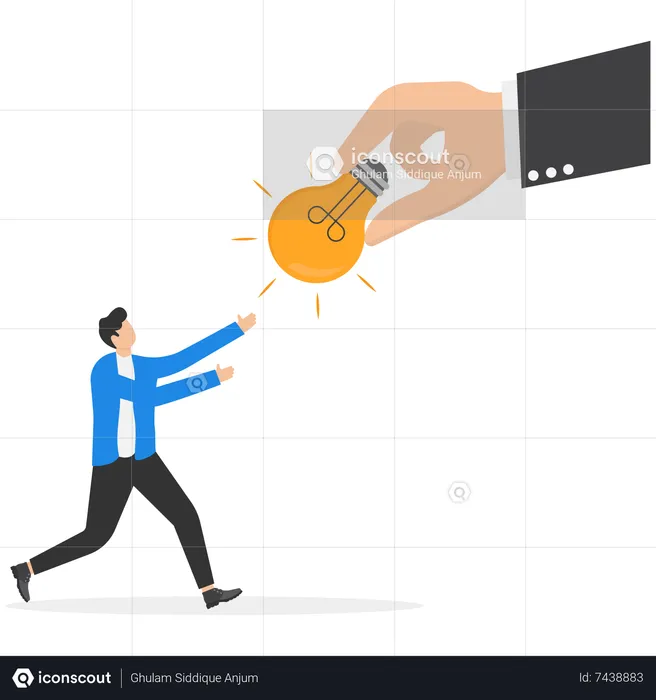 Businessman get idea bulb  Illustration
