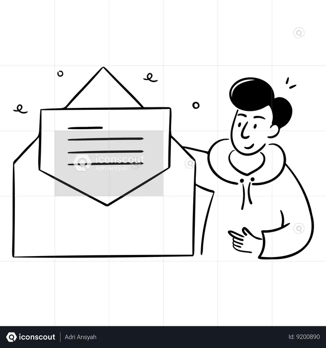 Businessman Gets Mail Message  Illustration