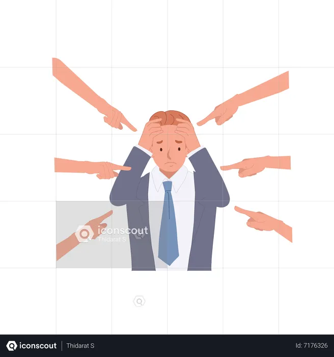 Businessman getting bullied by people  Illustration