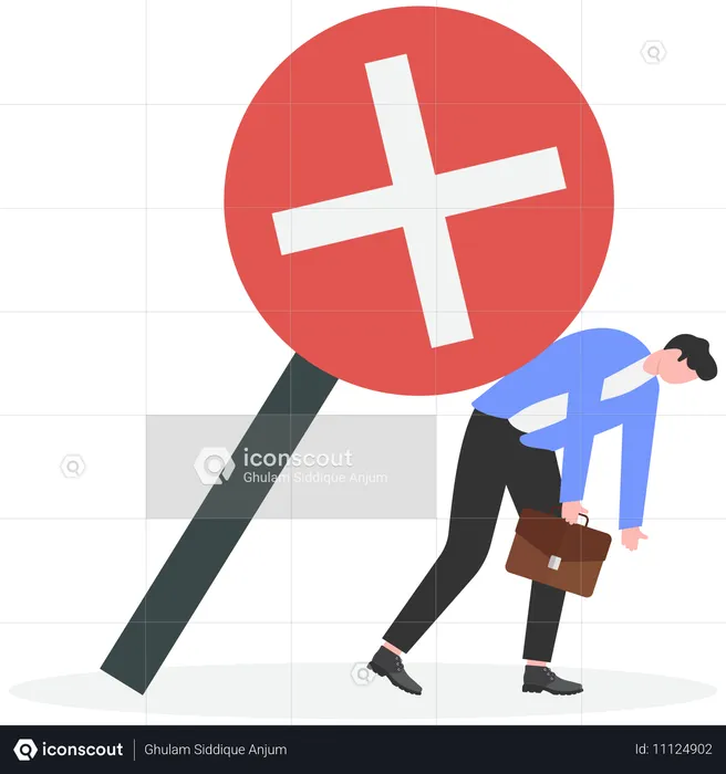 Businessman getting business error  Illustration