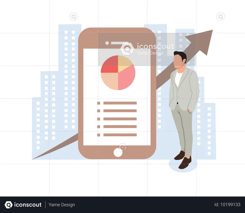 Businessman getting business growth  Illustration