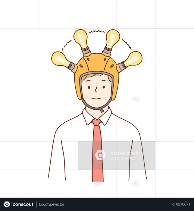 Businessman getting business idea  Illustration