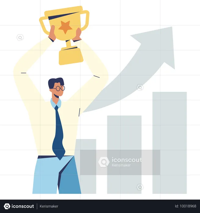 Businessman getting business trophy  Illustration