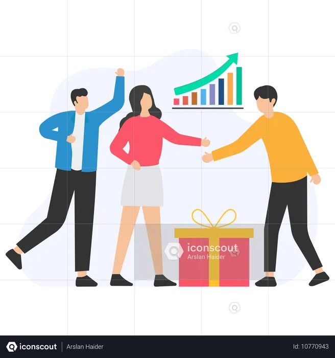 Businessman getting company reward  Illustration