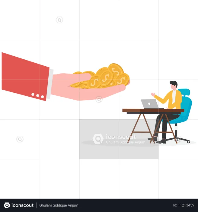 Businessman getting financial assistance  Illustration