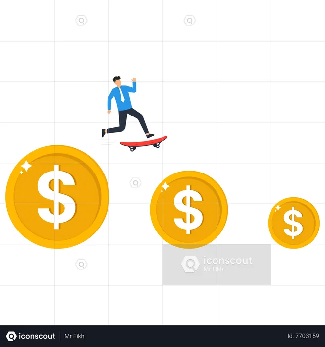 Businessman getting financial growth  Illustration