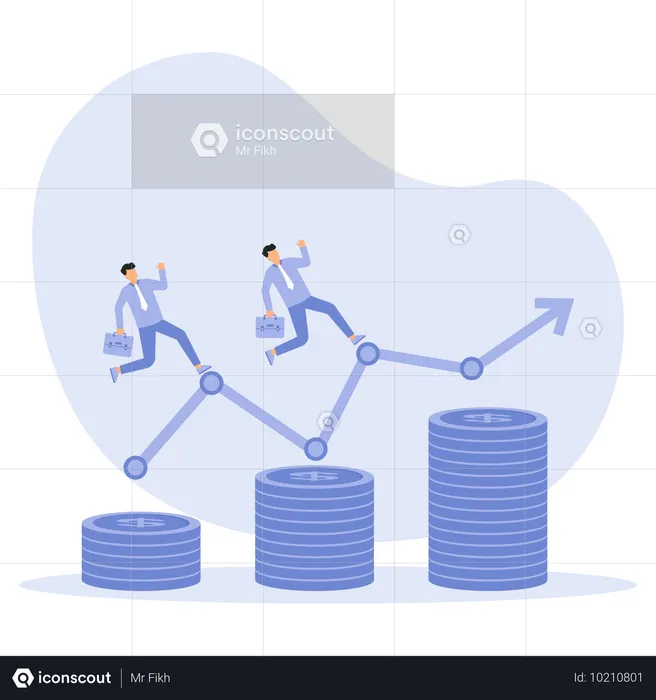 Businessman getting investment growth  Illustration