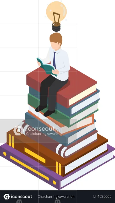 Businessman getting knowledge  Illustration