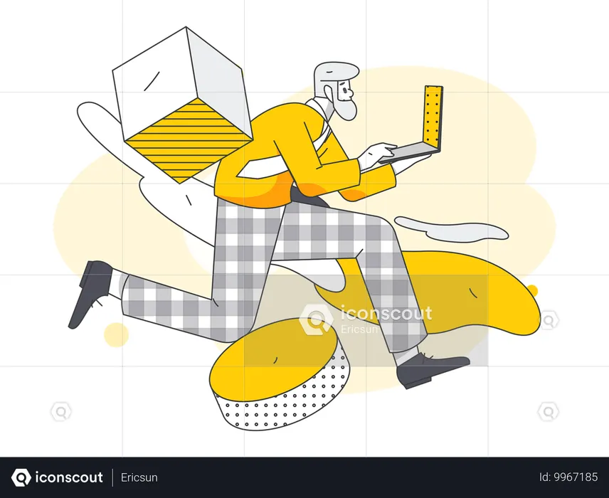 Businessman getting late for meeting  Illustration