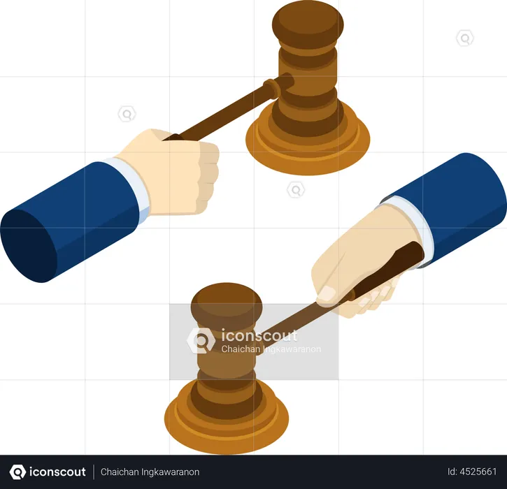 Businessman getting legal justice  Illustration