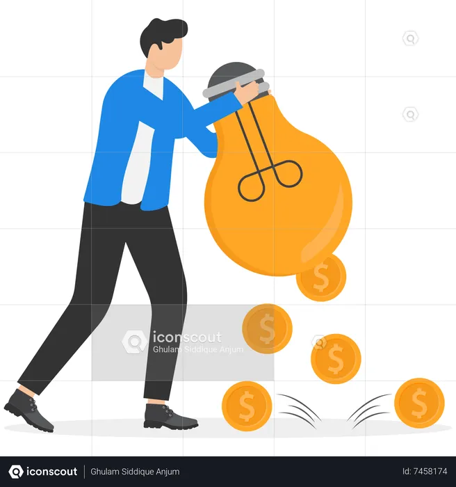 Businessman getting money idea  Illustration