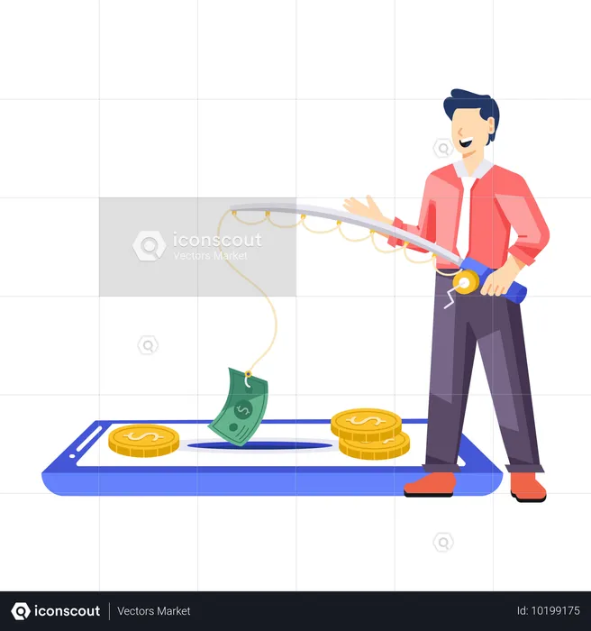 Businessman getting Money Scam  Illustration