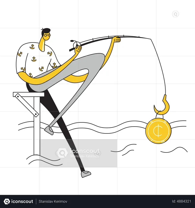 Businessman getting profit from investment  Illustration