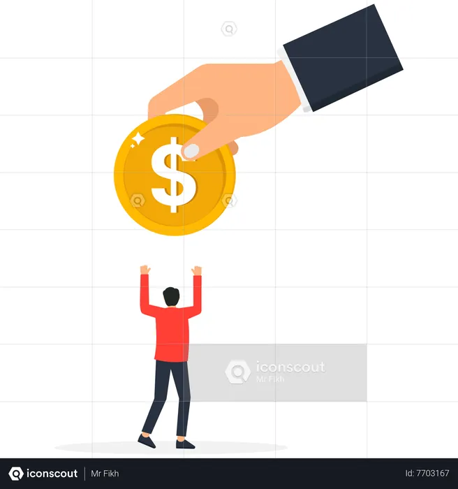 Businessman getting salary growth  Illustration