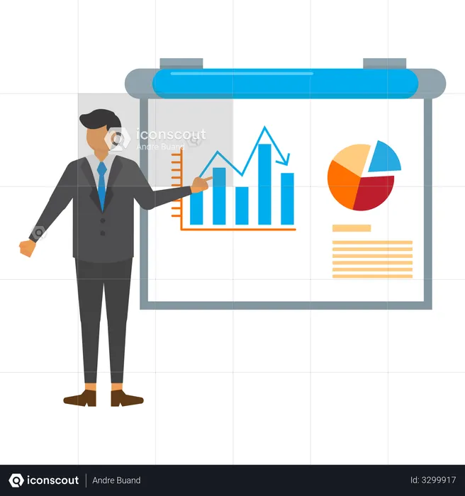 Businessman giving a presentation  Illustration