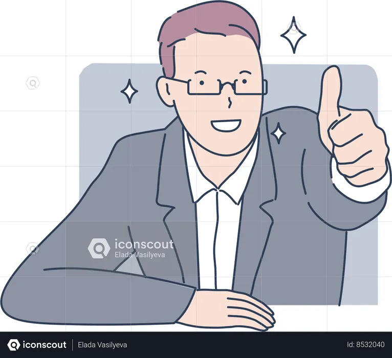Businessman giving approval  Illustration