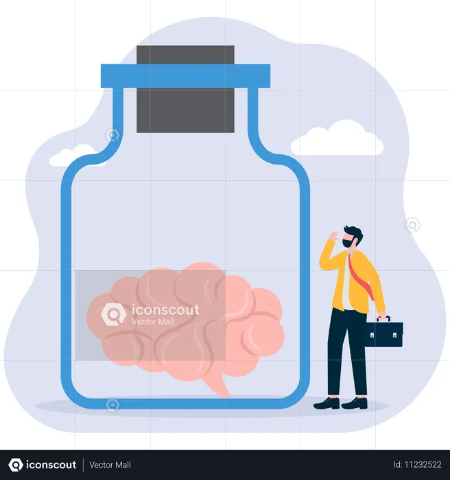 Businessman giving brain freedom  Illustration