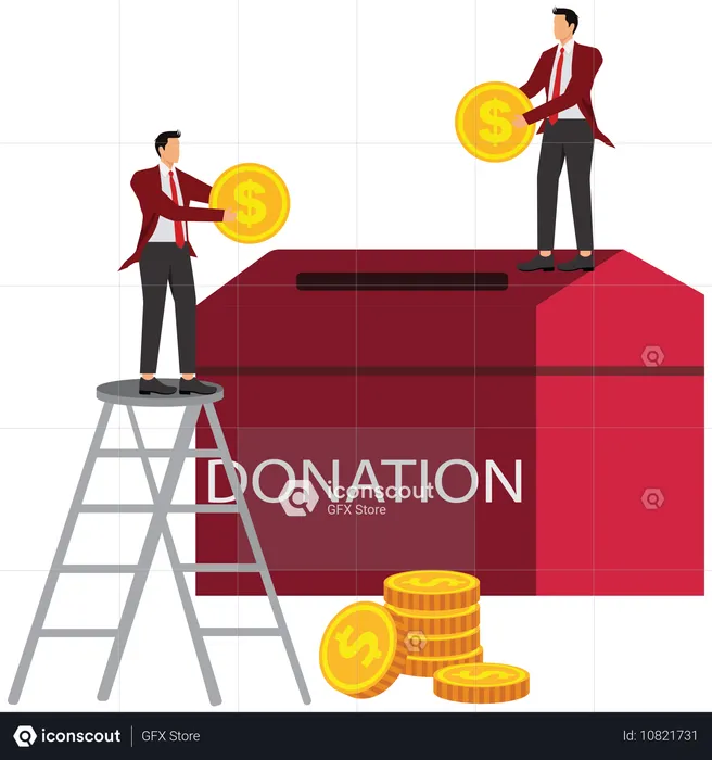 Businessman giving donation  Illustration